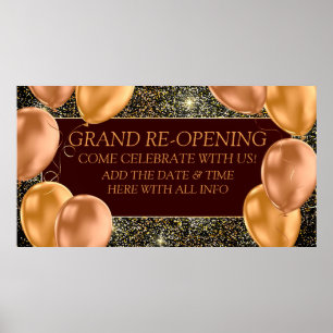 Personalise Grand Opening Re-Opening Small Busines Poster