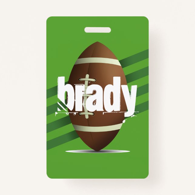 Personalise Green Football Game ID Badge (Front)