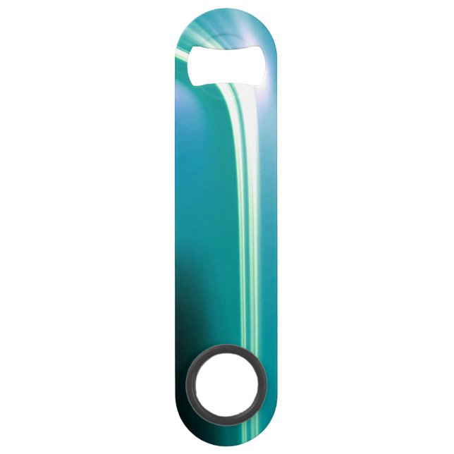 Personalise Green Glowing Waterfall Bottle Opener (Front)