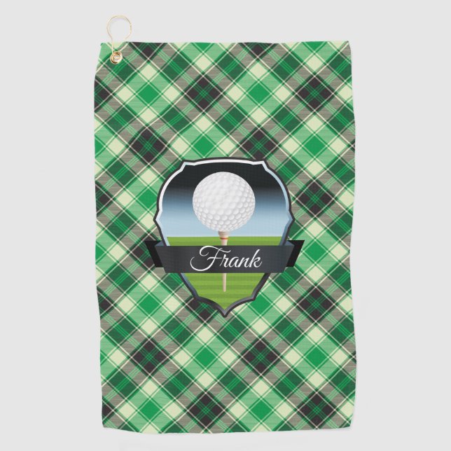 Personalise Green Golf Towel (Front)