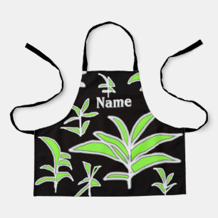 Personalise Green Leaf Kids Apron