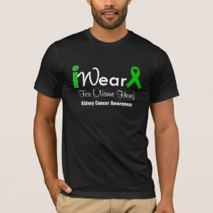 Personalise Green Ribbon Kidney Cancer T-Shirt