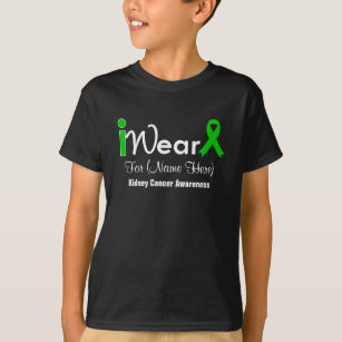 Personalise Green Ribbon Kidney Cancer T-Shirt