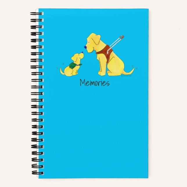 Personalise Guide Dog Puppy and Adult Blue Custom Notebook (Front)