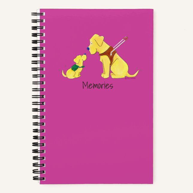Personalise Guide Dog Puppy and Adult Pink Custom Notebook (Front)