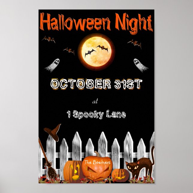 Personalise Halloween Spooky Porch Door Poster (Front)