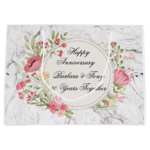 Personalise Happy Anniversary Large Gift Bag