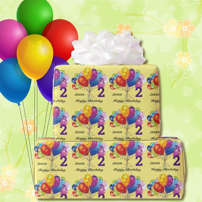 Personalise Happy Birthday Child's Name & Age Wrapping Paper (Creator Uploaded)