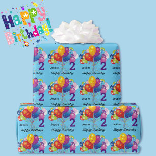 Personalise Happy Birthday Child's Name & Age Wrapping Paper