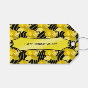 Personalise:  "Happy Birthday" Daffodils Gift Tag