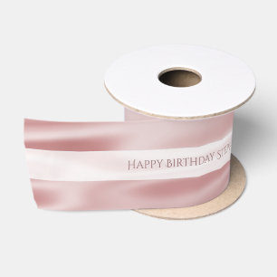 Personalise "Happy Birthday" Faux Girly Pink Satin Ribbon