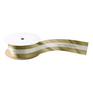 Personalise "Happy Birthday" Faux Gold Satin Satin Ribbon