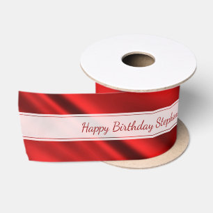 Personalise "Happy Birthday" Faux Red Satin Ribbon