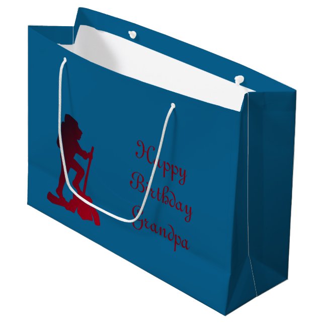 Personalise Happy Birthday Grandpa Large Gift Bag (Front Angled)
