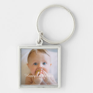 personalise happy birthday photo keepsake key ring