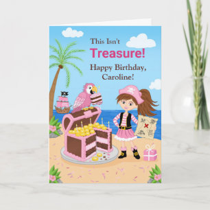 Personalise Happy Birthday Pirate Treasure Card