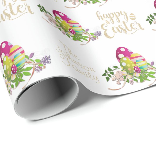 Personalise Happy Easter Wrapping Paper (Roll Corner)