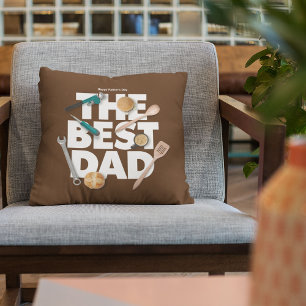 Personalise Happy Father's Day   The Best Dad-Dark Cushion