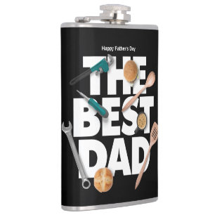 Personalise Happy Father's Day The Best Dad-Dark Hip Flask