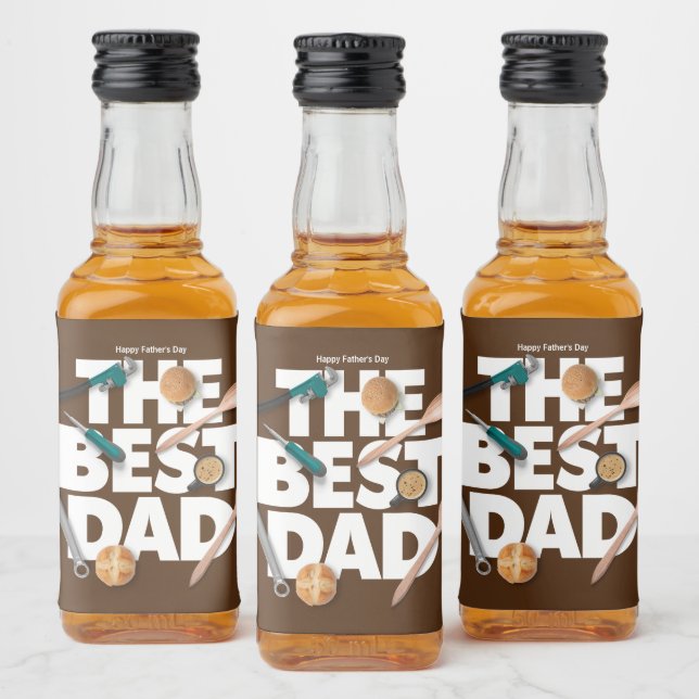 Personalise Happy Father's Day | The Best Dad-Dark Liquor Bottle Label (Bottles)