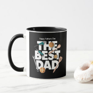 Personalise Happy Father's Day   The Best Dad-Dark Mug