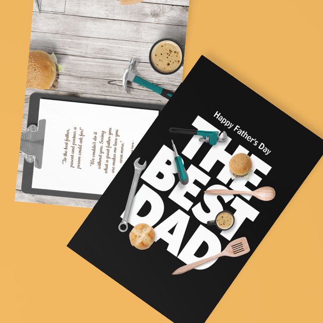 Personalise Happy Father's Day | The Best Dad-Dark Postcard (Creator Uploaded)