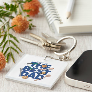 Personalise Happy Father's Day The Best Dad Key Ring