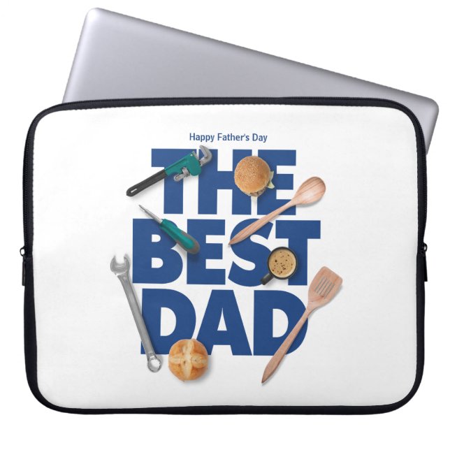 Personalise Happy Father's Day | The Best Dad Laptop Sleeve (Front)