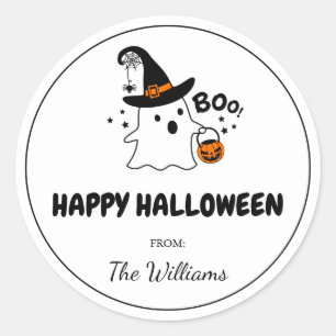Personalise Happy Halloween label