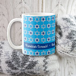 Personalise Happy Hanukkah Greeting Mug<br><div class="desc">Elevate your morning coffee or tea with our beautifully crafted Coffee Mug featuring the Star of David icon and a Traditional Hanukkah Holiday Greeting that you can customise. It's the perfect way to celebrate the Festival of Lights with a warm and personal touch.</div>
