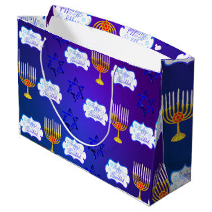Personalise HAPPY HANUKKAH Menorah Gift Bag