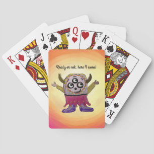 Personalise Happy Little Monster  Playing Cards