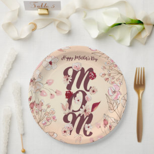 Personalise Happy Mother's Day Mum Paper Plate