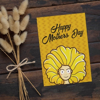 Personalise Happy Mother's Day Yellow Hair