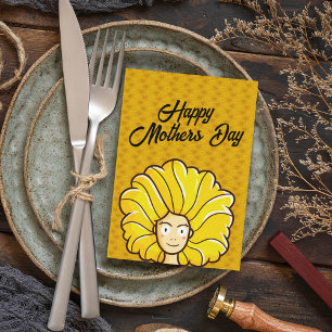 Personalise Happy Mother's Day Yellow Hair Card