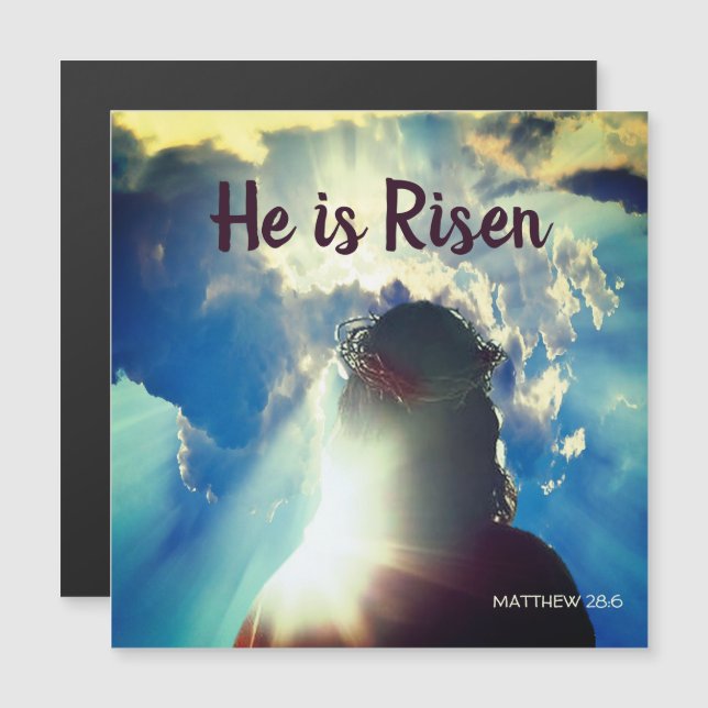 Personalise HE IS RISEN Religious Jesus Easter (Front/Back)