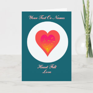 Personalise Heart Felt Love Teal Invitation