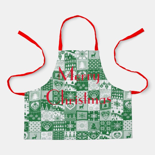 Personalise HEART GINGERBREAD CHRISTMAS TREE Apron (Front)