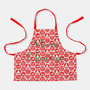 Personalise HEART GINGERBREAD DEER Christmas Apron