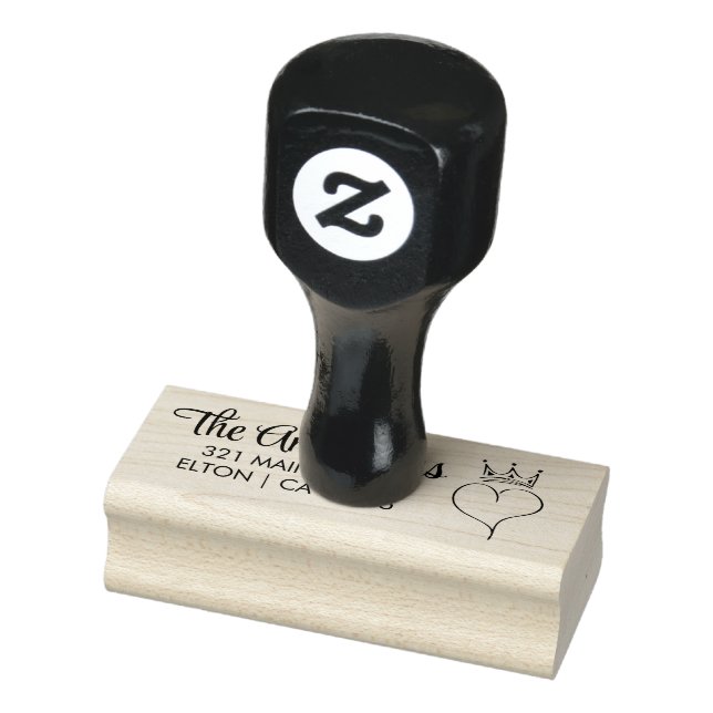 Personalise Heart Script Return Address  Rubber Stamp (Stamp)