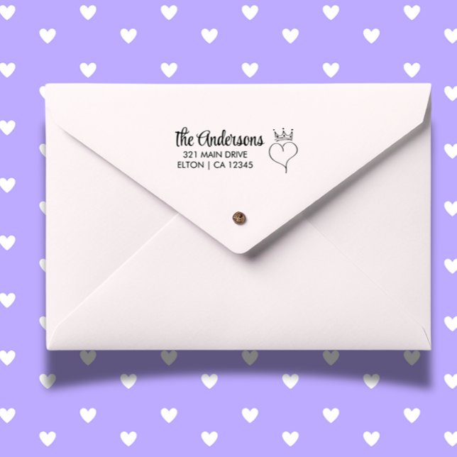 Personalise Heart Script Return Address  Rubber Stamp (Add a heartfelt touch to your mail with a Personalize Heart Script Return Address Rubber Stamp)