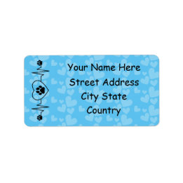 Personalise Heartbeat Dog and Heart  Label