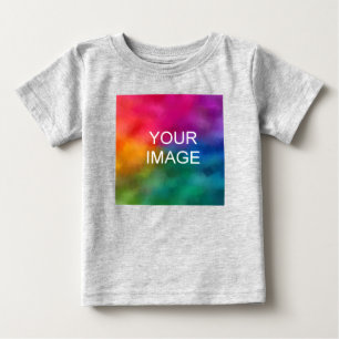 Personalise Heather Grey Colour Template Add Image Baby T-Shirt
