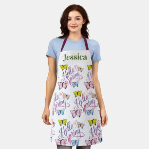Personalise Hello The Spring Flower Apron