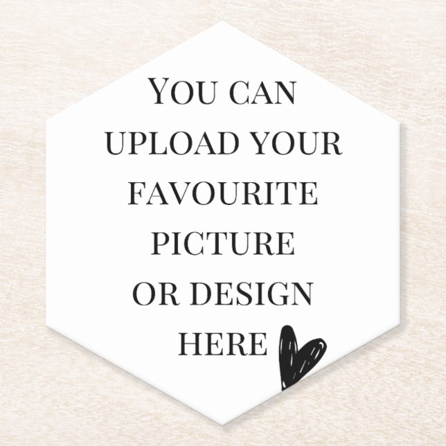 Personalise Hexagon Pointed Top Paper Coaster (Front)