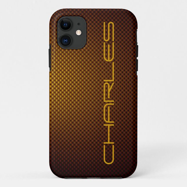 Personalise Honey black carbon fibre patterned Case-Mate iPhone Case (Back)
