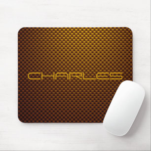 Personalise Honey black carbon fibre patterned Mouse Mat
