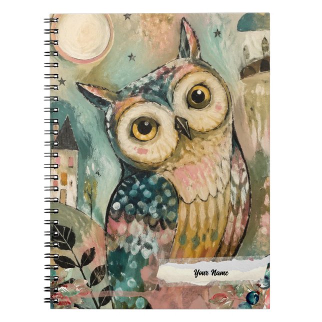 PERSONALISE HOOT Owl Bird Notebook (Front)