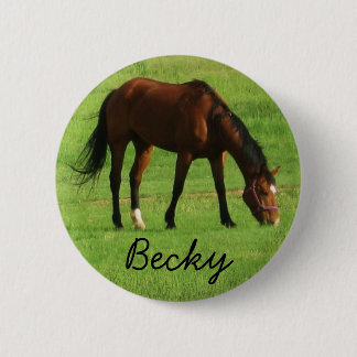 Personalise Horse 6 Cm Round Badge