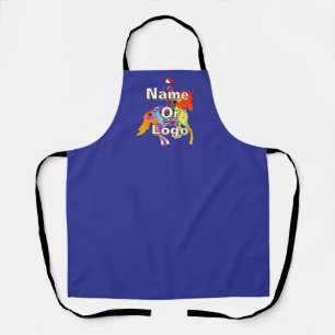 Personalise Horse And Rider Blue Chef Apron